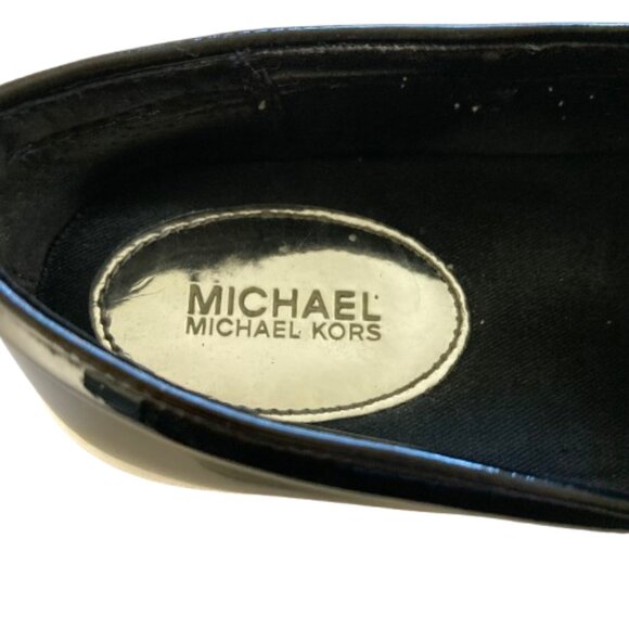 Michael Kors Black Patent Leather Loafers with Crystal Embellishment - Picture 2 of 8